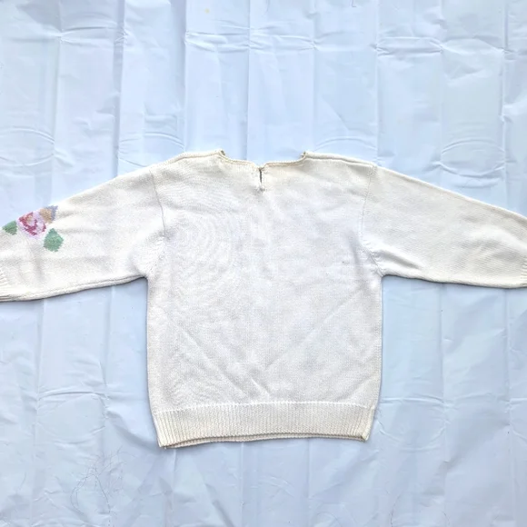 Floral Patterned Cream Sweater - Picture 7 of 8